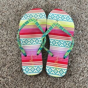 Vera Bradley Multicolor Flip Flops size 7/8 NWOT